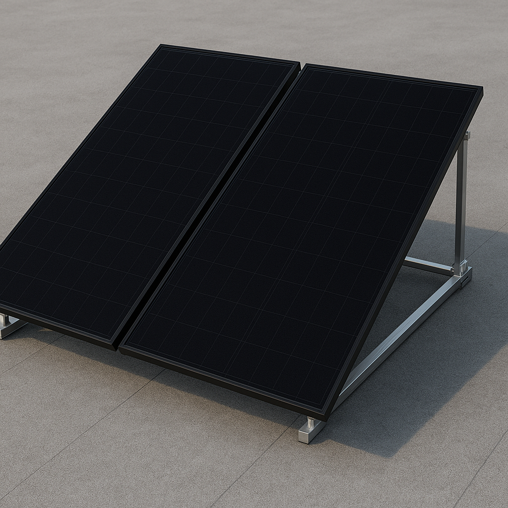 Montagematerial für Balkonkraftwerk & Mini PV-Anlage Flachdach 15-25°