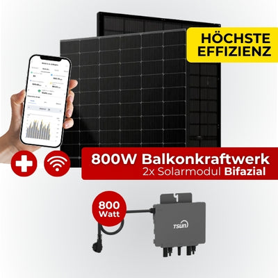 Balkonkraftwerk Komplettset 800W Bifazial