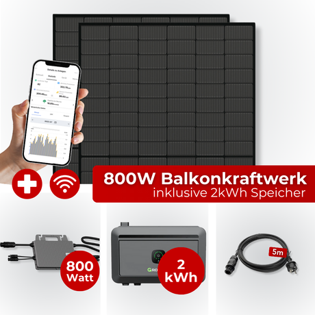 Balkonkraftwerk Komplettset 800W Full Black