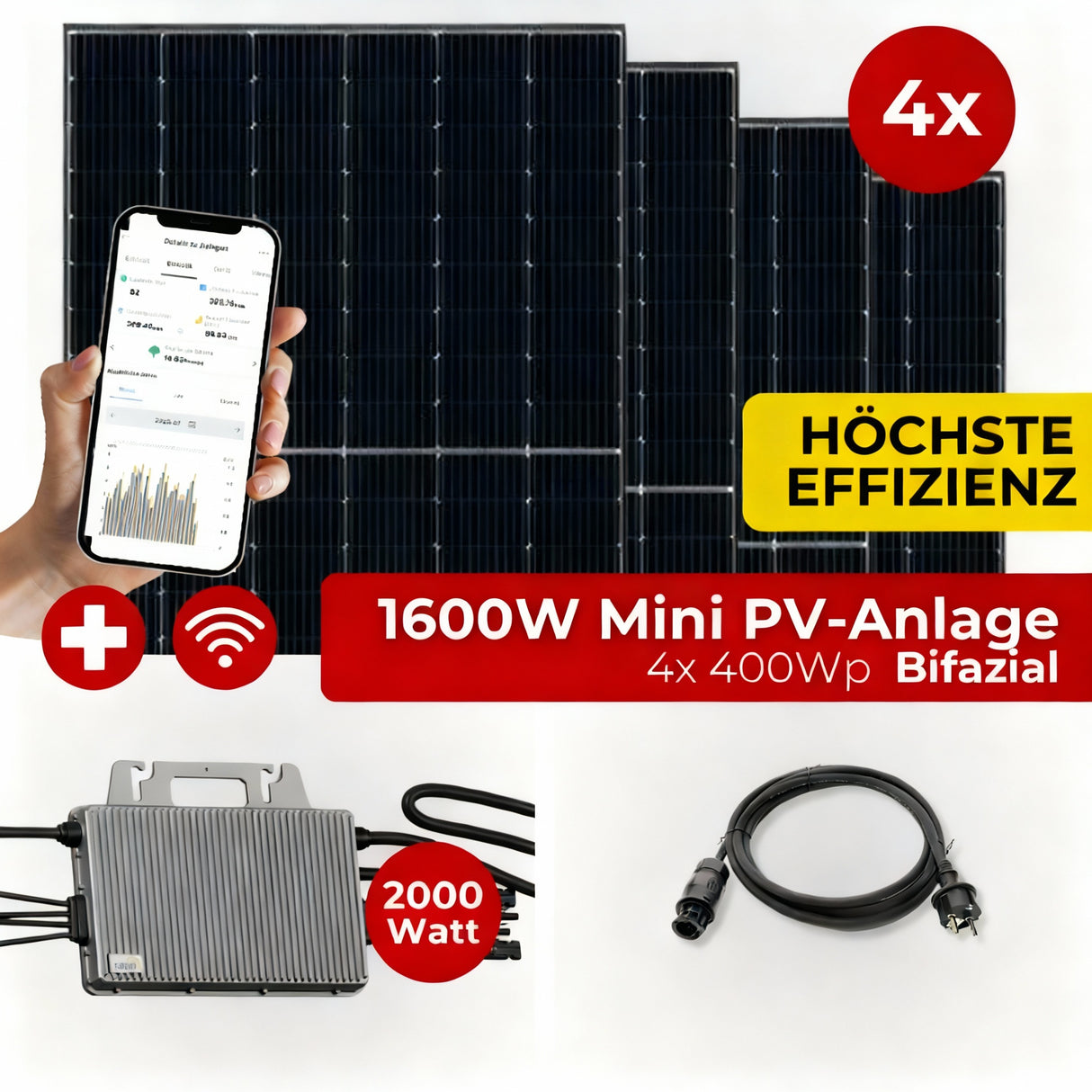 1,6KW Mini PV-Anlage Bifazial Komplettset